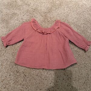 Wild Wawa Ruffle Collar Long-Sleeve Blouse in Dusty Rose